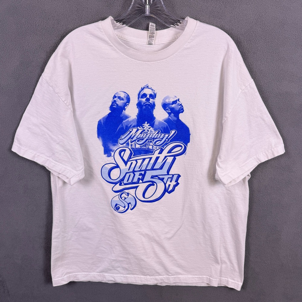 ¡MAYDAY! Shirt White South of 5th Concert Tour Graphic Band Tee Strange Music